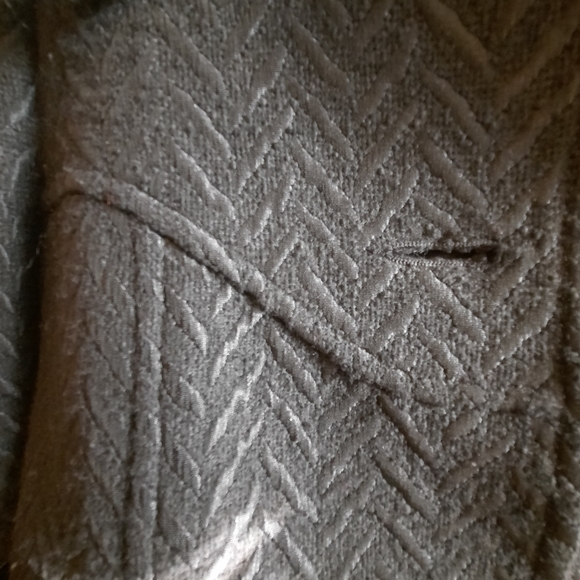 Mackage Black Textured Wool Coat with Leather Detail At Waist - Picture 13 of 16